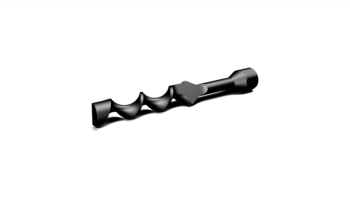 Sample pusher spiral-shaped